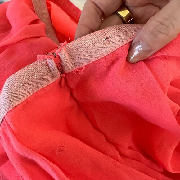 Love Riche Pink Flowy Sheer Maxi Attached Short Slip Silver Shimmer Waist L - Picture 10 of 12